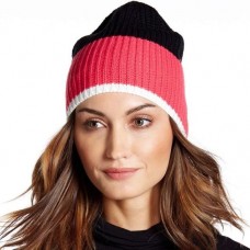 Kate Spade s Beanie Hat Zip Up Colorblock Knit Black Pink White One Size  eb-26181093